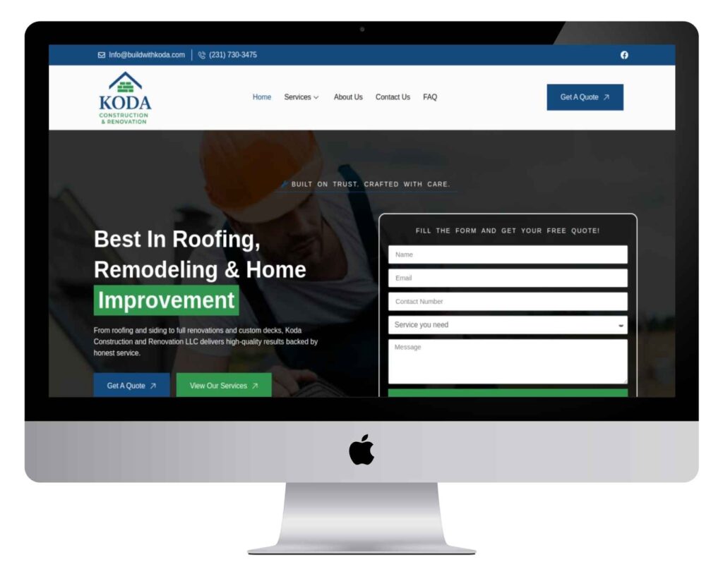 BuildwithKoda construction and remodeling website