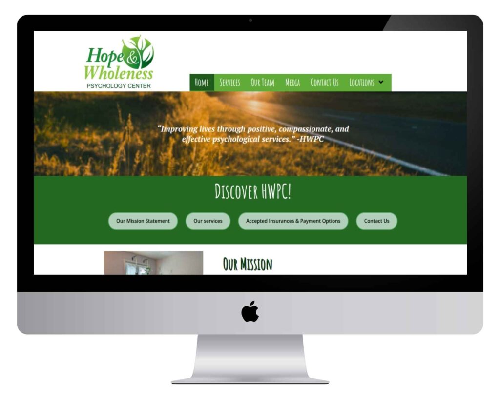 Hopeandwholenesspsychology professional psychology website design with a calm and trusted user experience