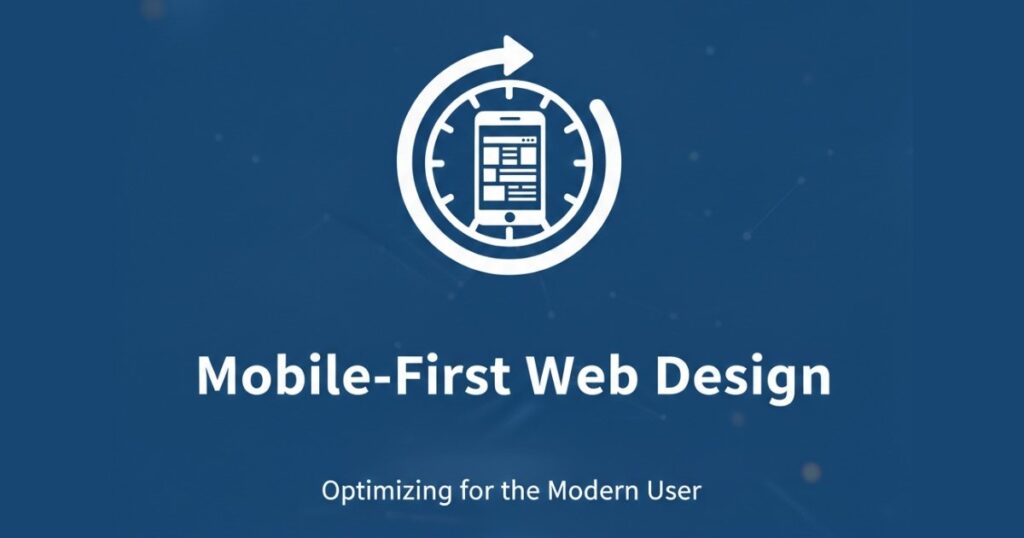 Mobile-first web design layout shown on a smartphone screen