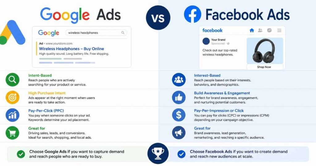 Google Ads vs Facebook Ads